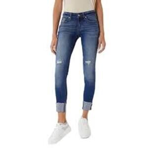 KanCan Gemma Low Rise Ankle Jeans Skinny Distressed Raw Hem Women 30